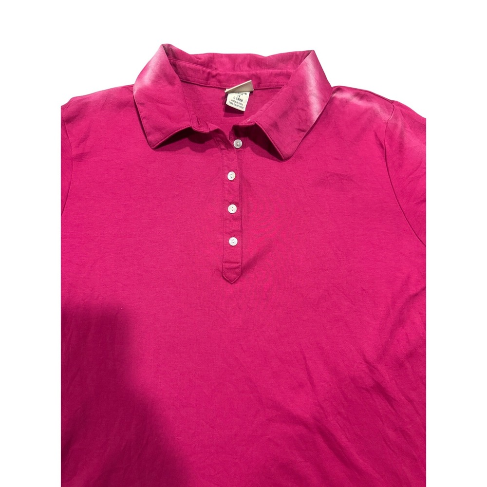 LL Bean Womens 1X Pink Supima Cotton Short Sleeve Polo Shirt 0 GRR8 Peru